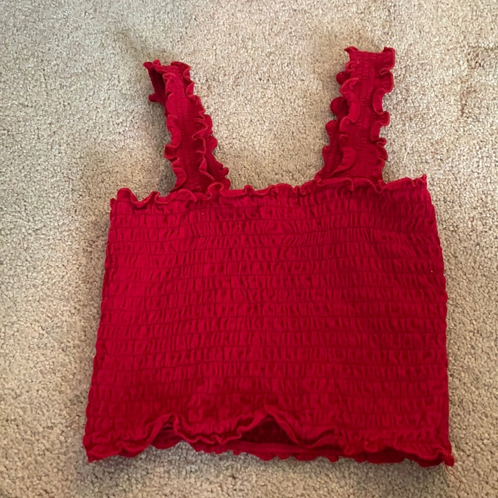 HOLLISTER SQUARE RED CROP TOP